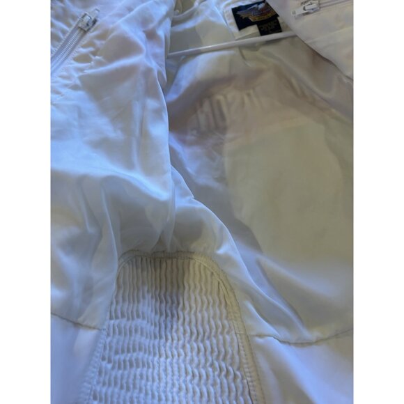 Harley Davidson Racing Jacket- White and orange Women’s Sz L EUC Biker Grunge - Picture 12 of 13